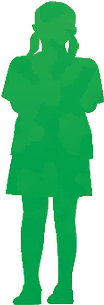 Girl silhouette green icon