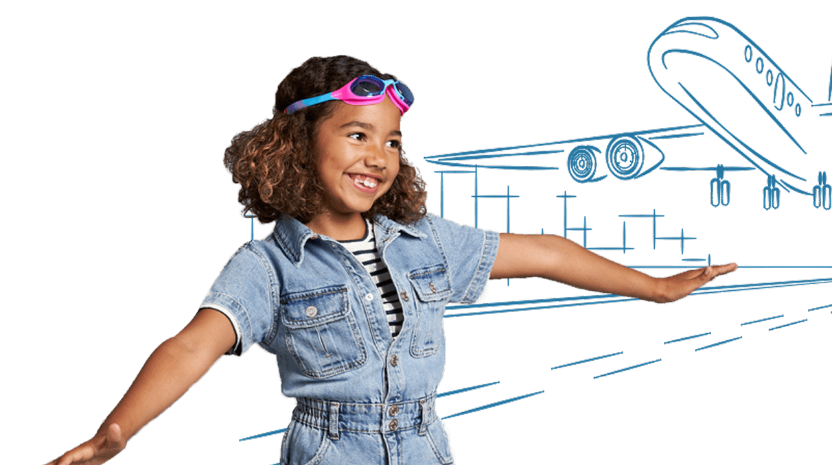 Girl flying like airplane