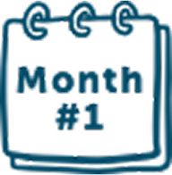 1 month calendar icon